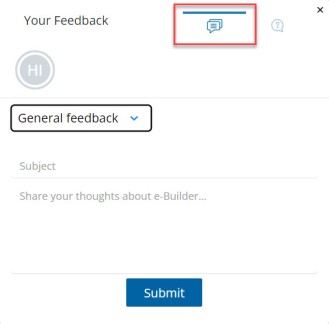 Feedback tab of the Resource Center